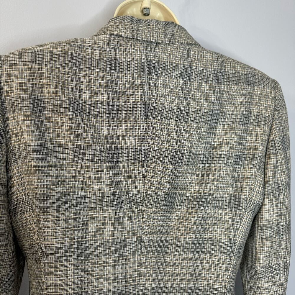 Reiss Grey/Black Check Webb Jacket Wool Blend Slim Fit Career Office Women's 6 - Picture 12 of 16